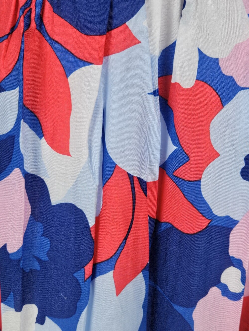 Draper James RSVP Blue Floral Tiered Midi Skirt with Red and Pink Accents NWOT - Picture 5 of 11